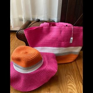 Elsie & Zoey set of beach tote bag and hat